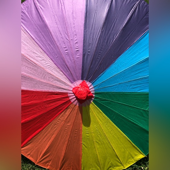 Rainbow Paper Parasol Sun Umbrella for Wedding or Summer Decor - Picture 5 of 7
